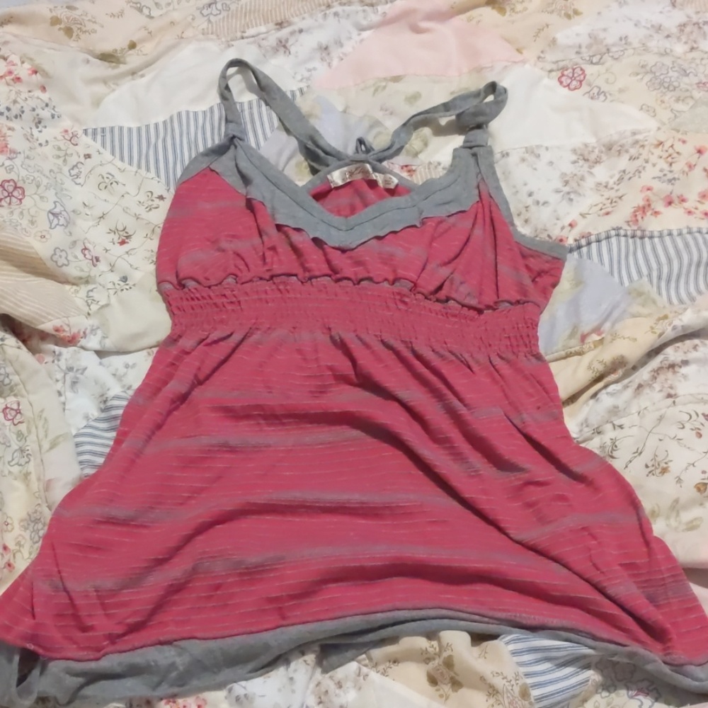 Womens XL Pink And Grey Tank Top